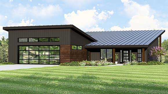 Coastal, Contemporary, Modern House Plan 100710 with 2 Beds, 2 Baths, 2 Car Garage Elevation