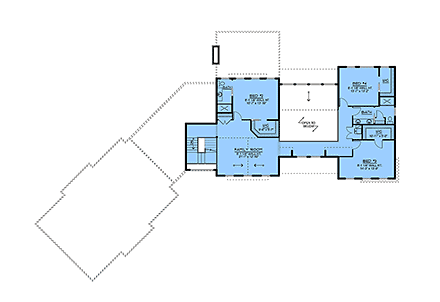 Contemporary, Farmhouse House Plan 100711 with 4 Beds, 5 Baths, 3 Car Garage Second Level Plan