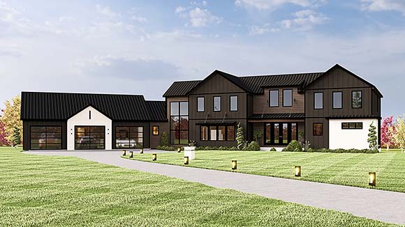 Contemporary, Farmhouse House Plan 100711 with 4 Beds, 5 Baths, 3 Car Garage Elevation