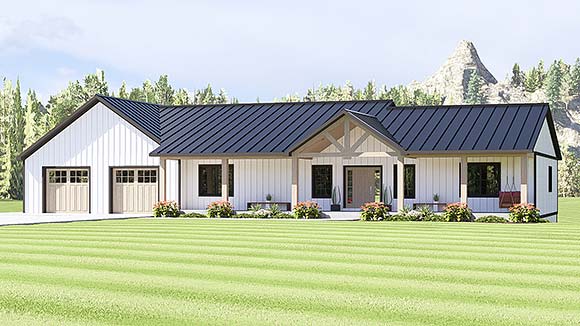 Country, Craftsman, Ranch House Plan 100712 with 3 Beds, 3 Baths, 2 Car Garage Elevation