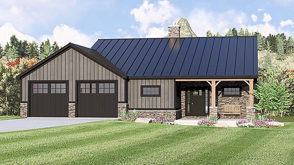 Country House Plan 100714 with 1 Beds, 2 Baths, 2 Car Garage Elevation