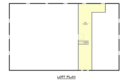 Barndominium Garage-Living Plan 100718, 8 Car Garage Second Level Plan