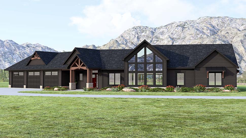 Coastal, Craftsman, New American, Ranch, Traditional Plan with 1785 Sq. Ft., 2 Bedrooms, 3 Bathrooms, 3 Car Garage Picture 4