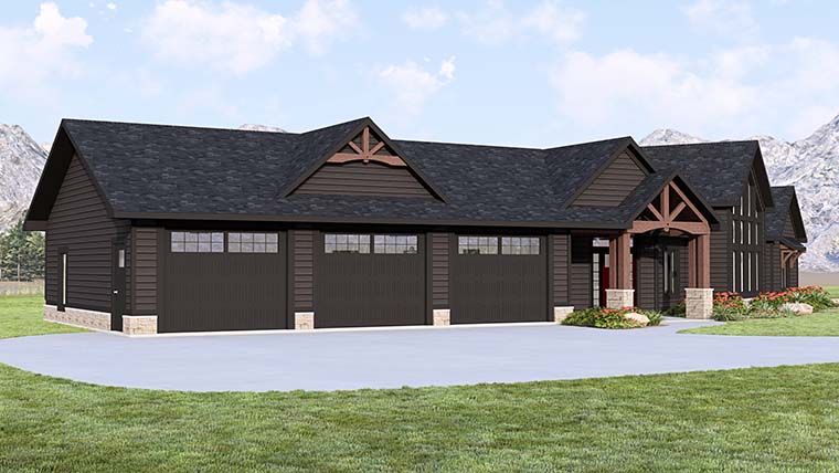 Coastal, Craftsman, New American, Ranch, Traditional Plan with 1785 Sq. Ft., 2 Bedrooms, 3 Bathrooms, 3 Car Garage Picture 6