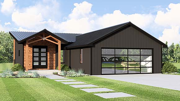 Coastal, Contemporary, Modern House Plan 100730 with 2 Beds, 2 Baths, 2 Car Garage Elevation