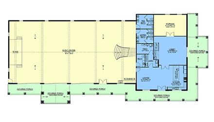 Barndominium, Country, Farmhouse House Plan 100731 with 2 Beds, 7 Baths First Level Plan
