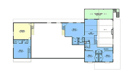 Barndominium, Craftsman, Farmhouse House Plan 100732 with 6 Beds, 8 Baths, 3 Car Garage Second Level Plan