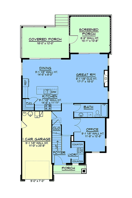 Traditional House Plan 100739 with 3 Beds, 3 Baths, 1 Car Garage First Level Plan