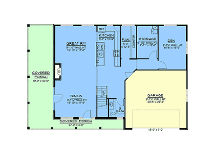 Contemporary, Country, Craftsman, Farmhouse House Plan 100742 with 4 Beds, 4 Baths, 2 Car Garage First Level Plan