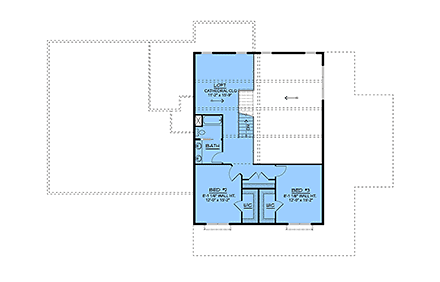 Barndominium, Country, Craftsman, Farmhouse House Plan 100746 with 3 Beds, 4 Baths, 3 Car Garage Second Level Plan