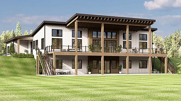 Coastal, Contemporary, Farmhouse, New American House Plan 100747 with 2 Beds, 3 Baths, 2 Car Garage Elevation