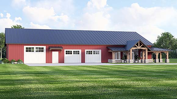 Barndominium House Plan 100750 with 2 Beds, 3 Baths, 2 Car Garage Elevation