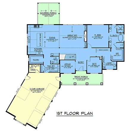 Contemporary, Farmhouse, New American, Traditional House Plan 100755 with 5 Beds, 4 Baths, 3 Car Garage First Level Plan