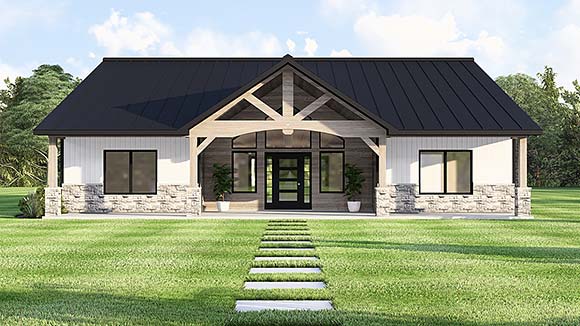 Contemporary, Craftsman, Farmhouse, Ranch House Plan 100759 with 4 Beds, 2 Baths Elevation