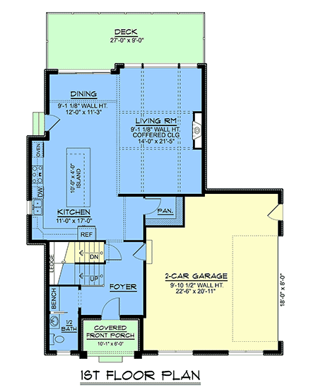 Colonial, Contemporary, Farmhouse House Plan 100760 with 6 Beds, 4 Baths, 2 Car Garage First Level Plan