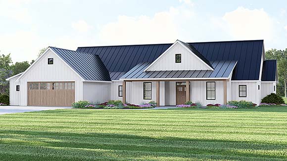 Contemporary, Country, Craftsman, Farmhouse, Ranch House Plan 100762 with 2 Beds, 3 Baths, 2 Car Garage Elevation
