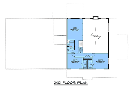 Barndominium, Country, Farmhouse House Plan 100764 with 3 Beds, 3 Baths, 3 Car Garage Second Level Plan