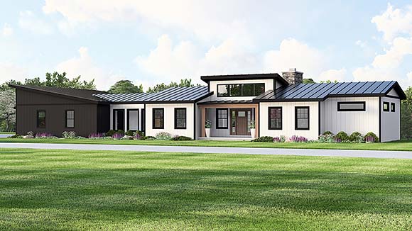 Coastal, Contemporary, Modern House Plan 100771 with 2 Beds, 3 Baths, 3 Car Garage Elevation