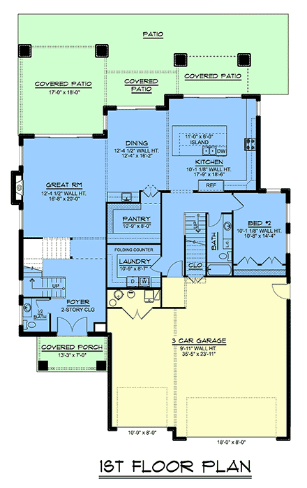 Coastal, Craftsman, New American, Traditional House Plan 100773 with 4 Beds, 5 Baths, 3 Car Garage First Level Plan