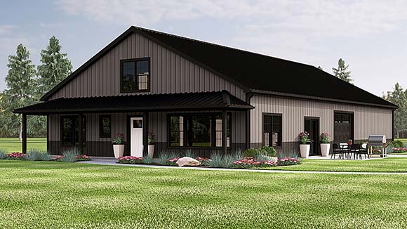 Barndominium, Country, Farmhouse House Plan 100774 with 3 Beds, 2 Baths, 3 Car Garage Elevation