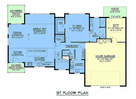 Coastal, Contemporary, Modern House Plan 100776 with 4 Beds, 3 Baths, 2 Car Garage First Level Plan