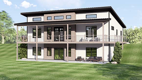 Contemporary, Modern House Plan 100796 with 3 Beds, 2 Baths Elevation