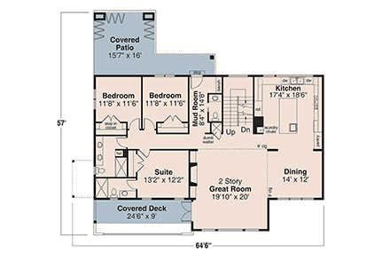 Contemporary, Modern House Plan 100800 with 5 Beds, 5 Baths, 2 Car Garage First Level Plan