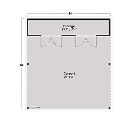 Craftsman, Traditional 2 Car Garage Plan 100822 First Level Plan