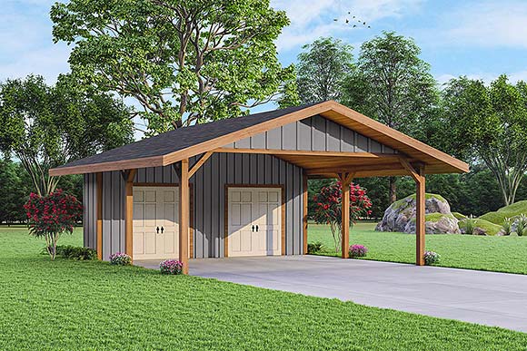 Craftsman, Traditional 2 Car Garage Plan 100822 Elevation