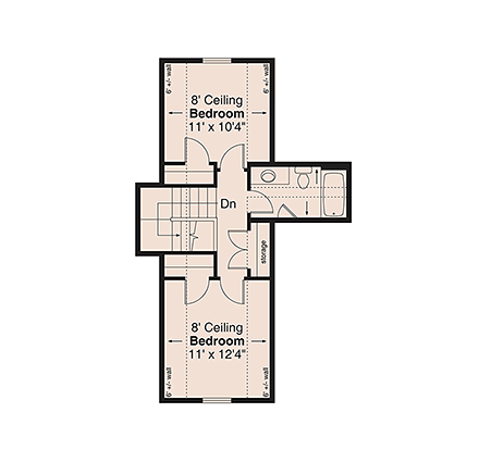 Bungalow, Cottage, Craftsman House Plan 100852 with 3 Beds, 2 Baths, 2 Car Garage Second Level Plan