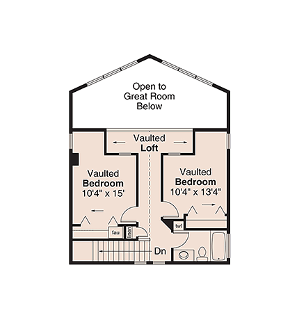 Cabin, Craftsman House Plan 100856 with 3 Beds, 3 Baths, 2 Car Garage Second Level Plan