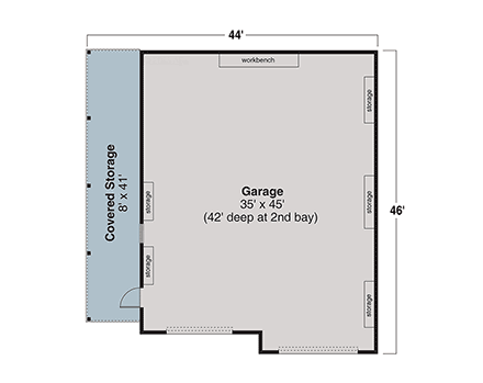 Country, Craftsman, Farmhouse 4 Car Garage Plan 100861, RV Storage First Level Plan