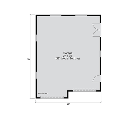 Country, Craftsman, Farmhouse 2 Car Garage Plan 100863 First Level Plan