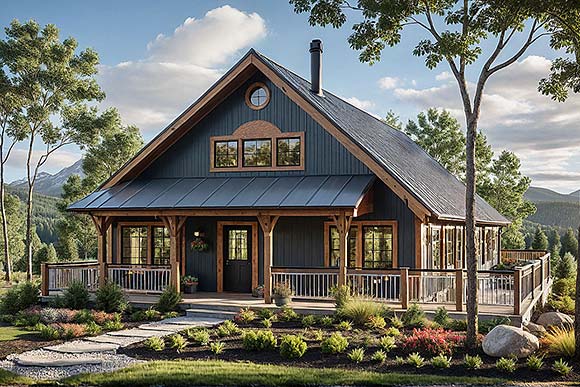 Cottage, Country, Traditional House Plan 100865 with 3 Beds, 2 Baths, 2 Car Garage Elevation