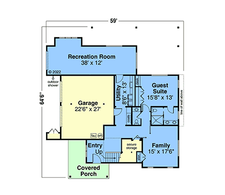Contemporary, Modern, Traditional House Plan 100867 with 2 Beds, 5 Baths, 2 Car Garage First Level Plan