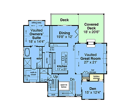 Contemporary, Modern, Traditional House Plan 100867 with 2 Beds, 5 Baths, 2 Car Garage Second Level Plan