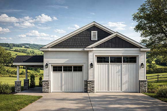 Country, Craftsman, Traditional 2 Car Garage Plan 100874 Elevation