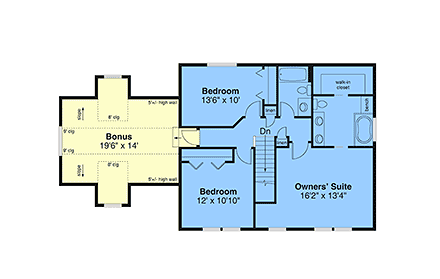 Country, Saltbox, Traditional House Plan 100878 with 3 Beds, 3 Baths, 2 Car Garage Second Level Plan