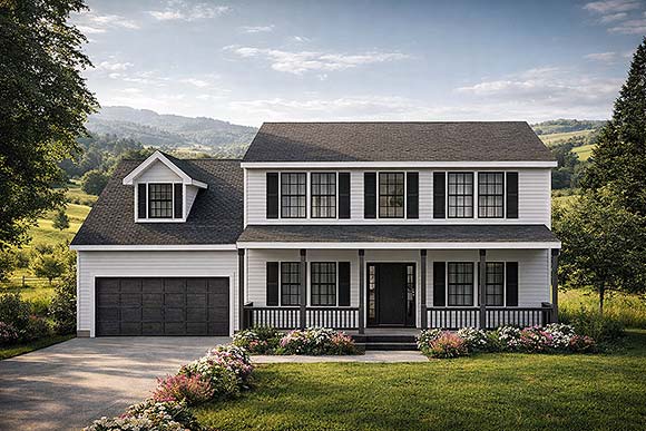 Country, Saltbox, Traditional House Plan 100878 with 3 Beds, 3 Baths, 2 Car Garage Elevation