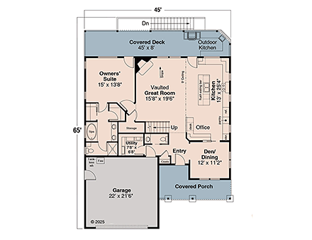 Country, Craftsman, Farmhouse House Plan 100881 with 5 Beds, 4 Baths, 2 Car Garage First Level Plan