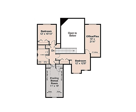 Country, Craftsman, Farmhouse House Plan 100881 with 5 Beds, 4 Baths, 2 Car Garage Second Level Plan