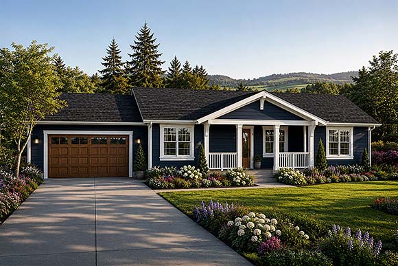 Country, Farmhouse, Ranch House Plan 100887 with 3 Beds, 2 Baths, 2 Car Garage Elevation