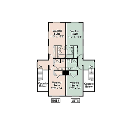 Contemporary, Modern Multi-Family Plan 100888 with 10 Beds, 12 Baths, 2 Car Garage Third Level Plan