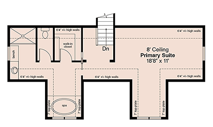 Cottage, Country, Farmhouse House Plan 100893 with 3 Beds, 3 Baths, 2 Car Garage Second Level Plan