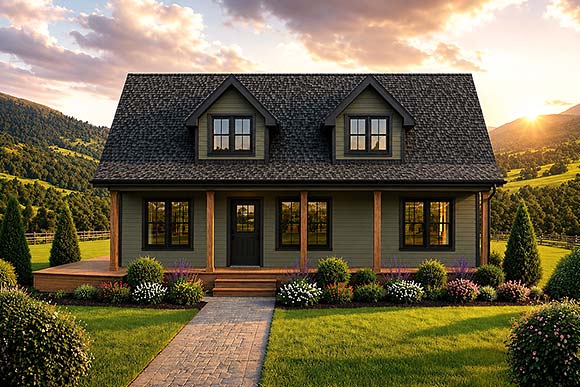 Cottage, Country, Farmhouse House Plan 100893 with 3 Beds, 3 Baths, 2 Car Garage Elevation