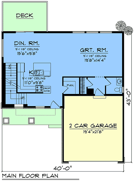 Craftsman, Farmhouse House Plan 100907 with 3 Beds, 3 Baths, 2 Car Garage First Level Plan