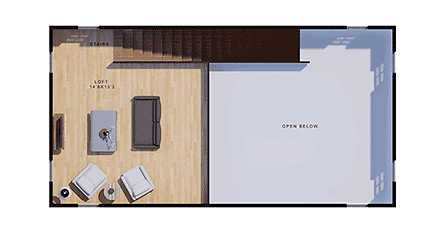 Contemporary House Plan 101100 with 1 Beds, 2 Baths Second Level Plan