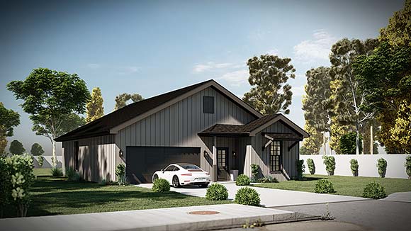 Country, Ranch, Traditional House Plan 101102 with 3 Beds, 2 Baths, 2 Car Garage Elevation