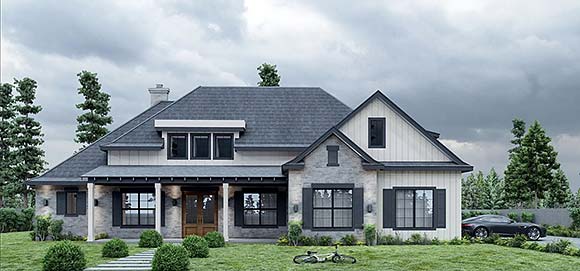 Country, Craftsman, Farmhouse House Plan 101106 with 3 Beds, 4 Baths, 3 Car Garage Elevation