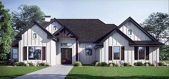 Craftsman, Farmhouse, New American, Southern House Plan 101108 with 4 Beds, 3 Baths, 2 Car Garage Elevation